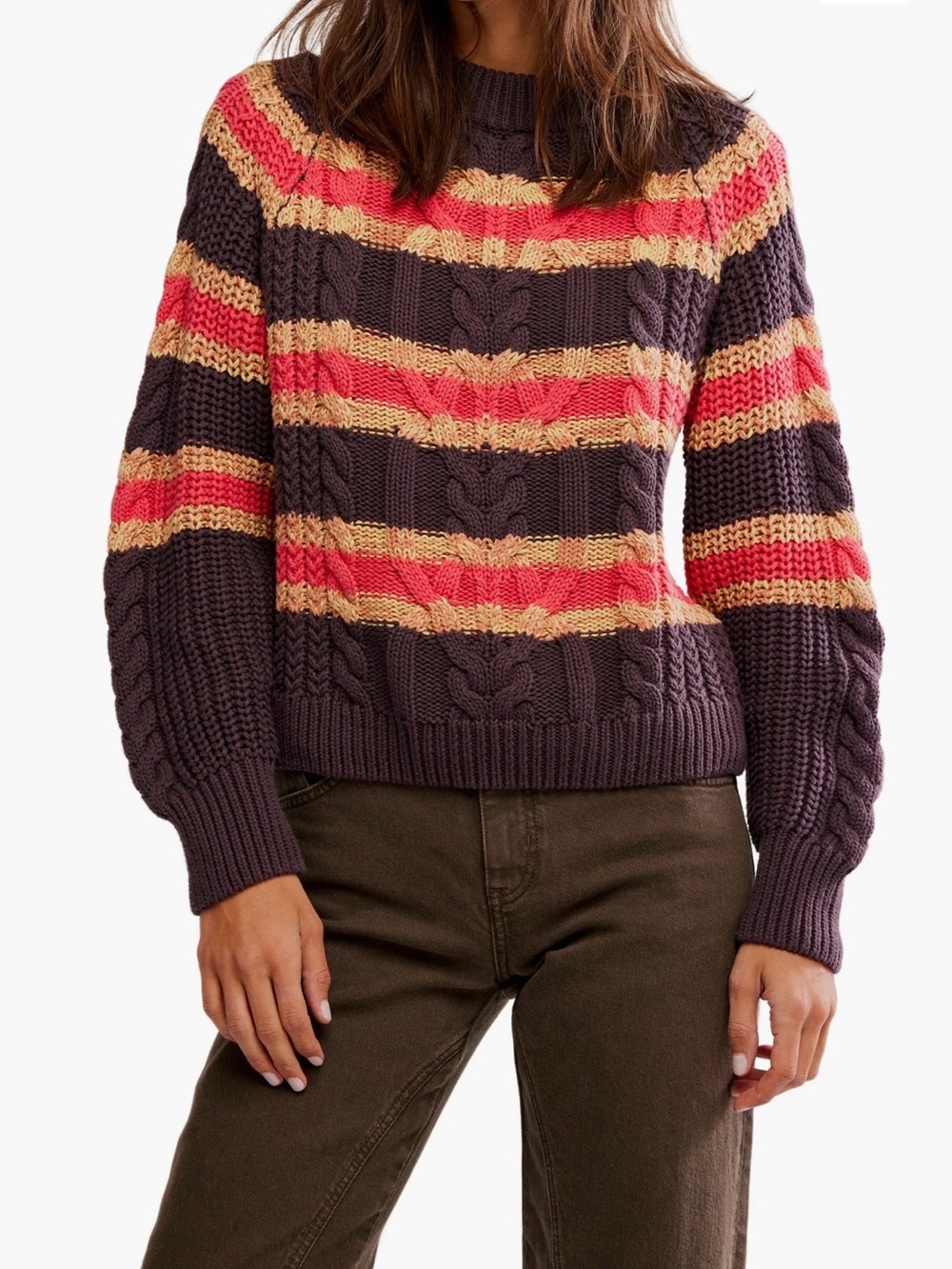 Free People Frankie Cable Knit Sweater